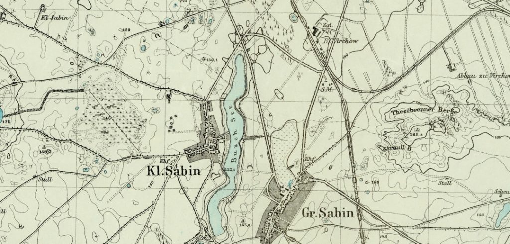 Kartenausschnitt Klein Sabin, Kreis Dramburg