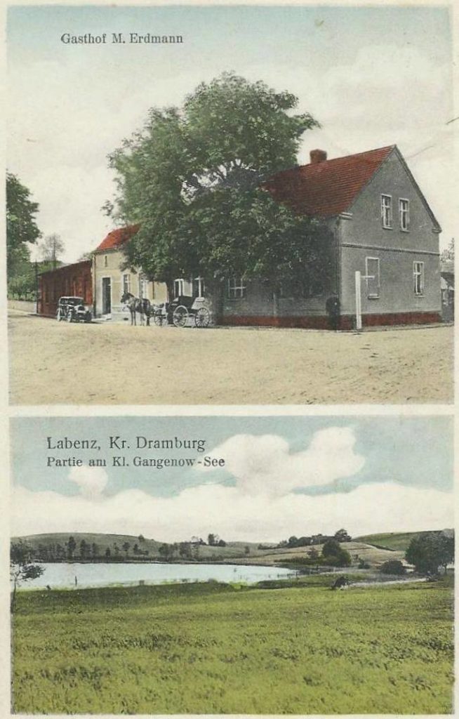 Gruß aus Labenz, Kreis Dramburg, Ansicht vor 1945