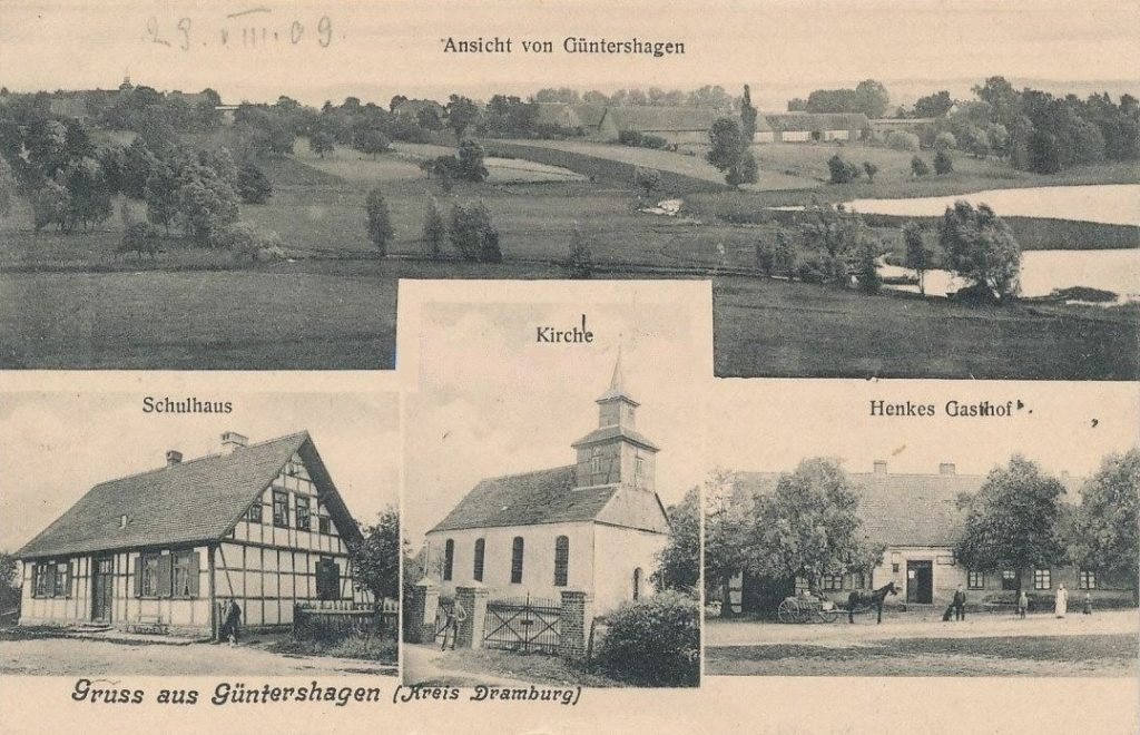 Ansicht aus Güntershagen, Kreis Dramburg, vor 1945