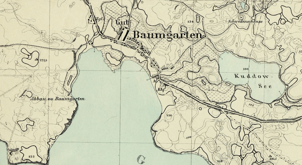 Kartenausschnitt Baumgarten, Kreis Dramburg