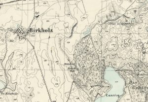 Kartenausschnitt der Gemeinde Birkholz, Kreis Dramburg