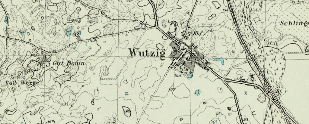 Kartenausschnitt Wutzig, Kreis Dramburg